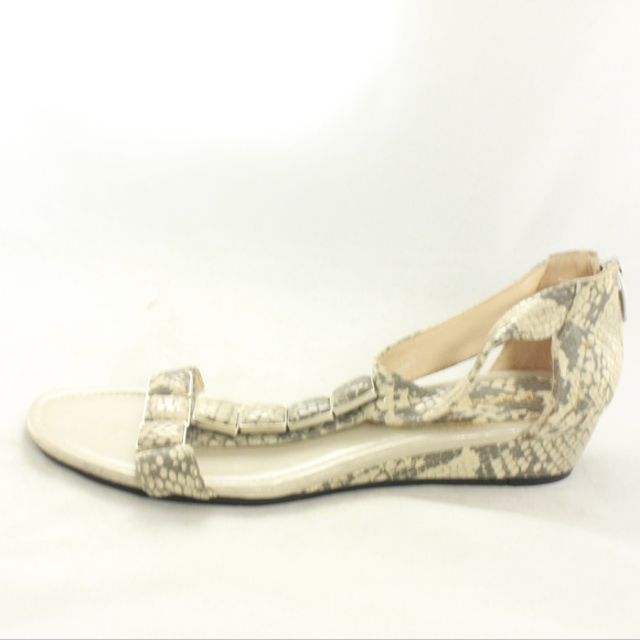 Enzo Angiolini Shoes - ENZO ANGIOLINI T-Strap Low Wedge Sandals